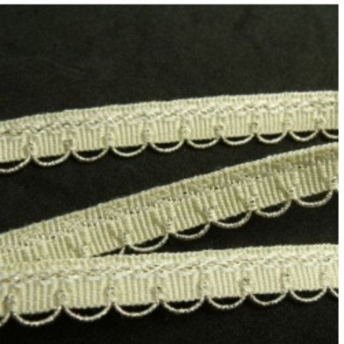Lot de 5 metres ruban ameublement jaune paille garnit lurex or 12 mm