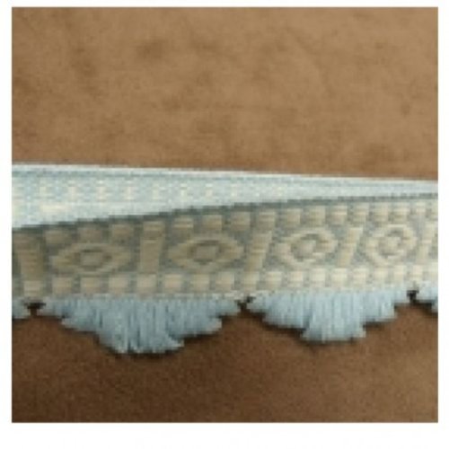 Lot de 10 metres ruban ameublement bleu ciel 100% coton 35 mm