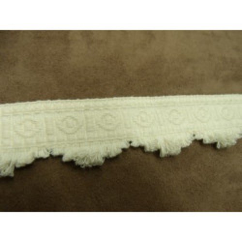 Lot de 10 metres ruban ameublement blanc cassée 100%coton 35 mm