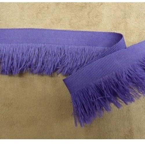 Lot de 20 metres ruban frange polyester violet 35 mm