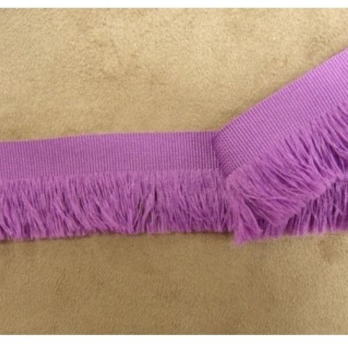 Lot de 20 metres  ruban frange lila polyester 30 mm