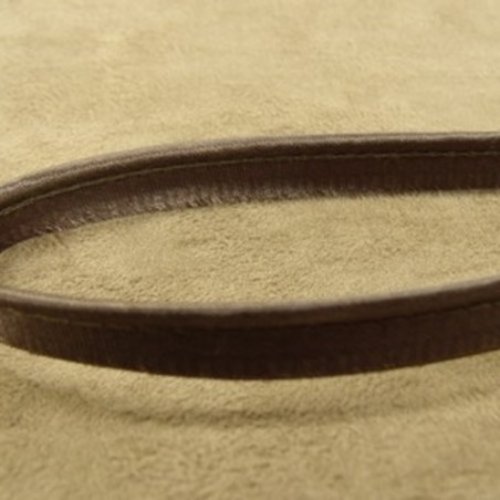 Lot de 10 metres ruban / biais passepoil satin marron 10 mm