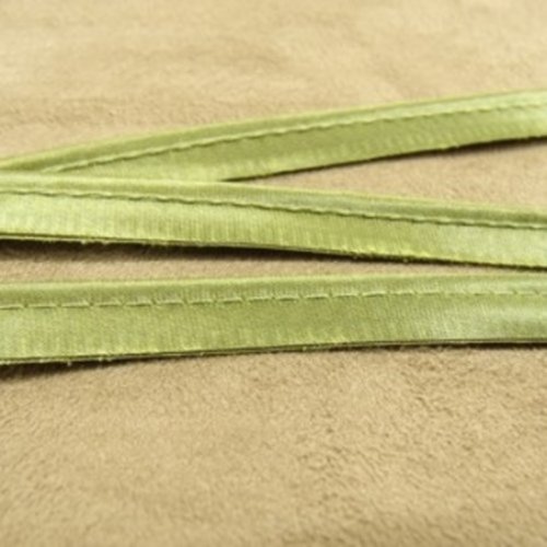 Lot de 10 metres ruban / biais passepoil satin vert kaki 10 mm