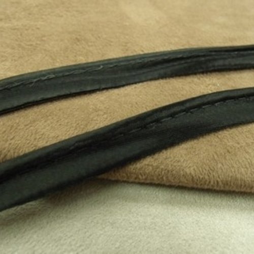 Lot de 10 metres ruban / biais passepoil satin noir 10 mm