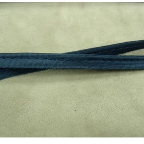 Lot de 10 metres ruban / biais passepoil satin bleu marine 10 mm