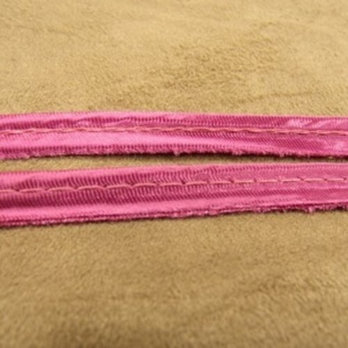 Lot de 10 metres ruban / biais passepoil satin rose fuchsia 10 mm
