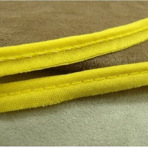 Lot de 10 metres ruban / biais passepoil coton jaune citron 10 mm