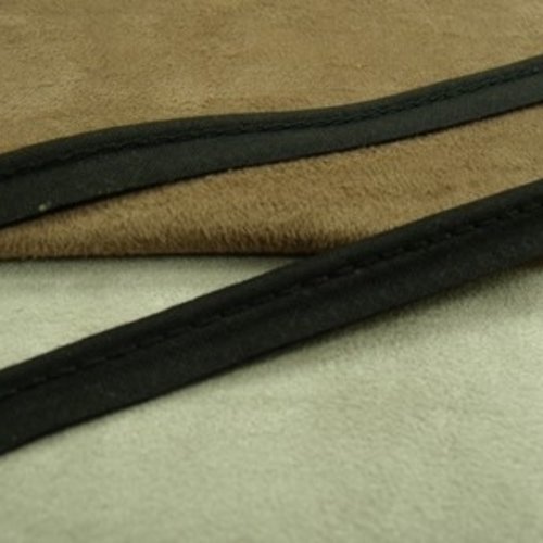 Lot de 10 metres ruban / biais passepoil coton noir 10 mm