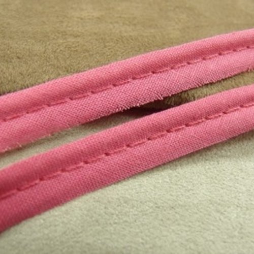 Lot de 10 metres ruban / biais passepoil coton rose 10 mm