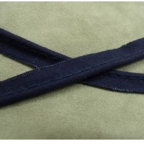 Lot de 10 metres ruban / biais passepoil coton bleu dur 10 mm
