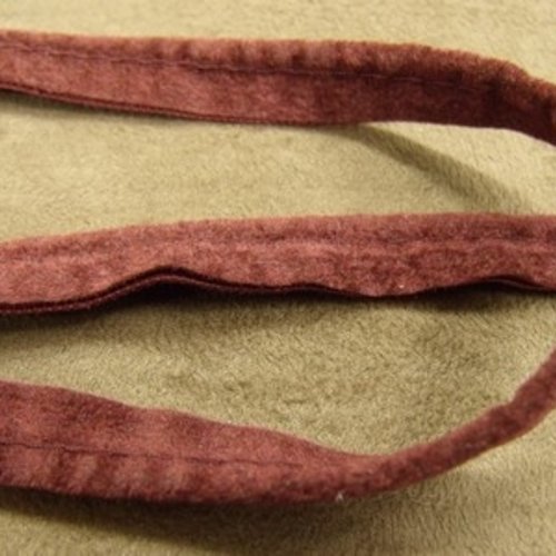 Lot de 10 metres ruban / biais passepoil velours bordeaux 10 mm