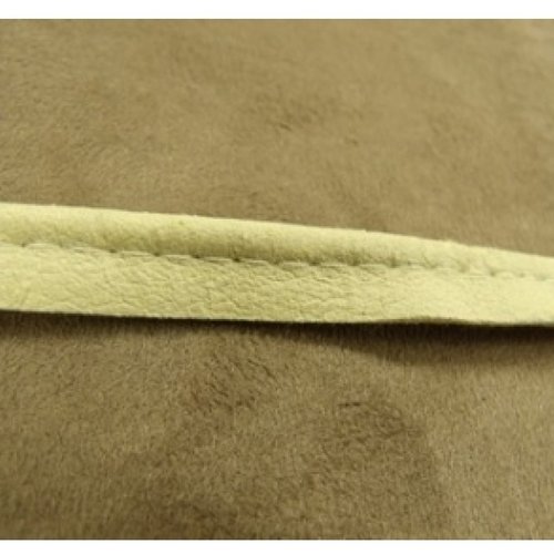 Lot de 10 metres ruban / biais passepoil skai beige clair avec reflet 10 mm
