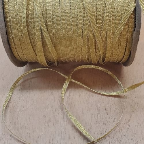 Lot de 15 metres ruban fantaisie métalisé doré 3 mm