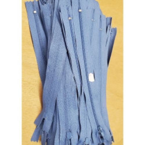 Lot de 100 fermetures à glissière bleu roi – 20 cm