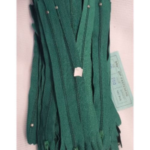 Lot de 100 fermetures à glissière vert gazon 20 cm