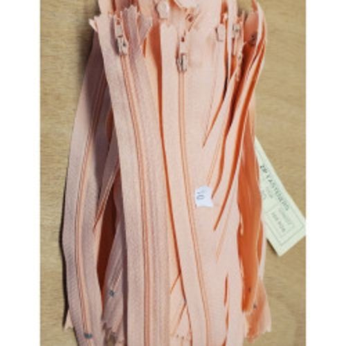 Lot de 100 fermetures à glissière saumon 20 cm