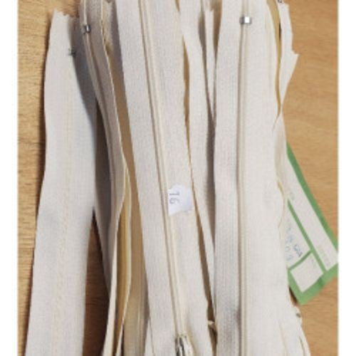 Lot de 100 fermeture a glissiere beige clair 18 cm