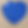 Petite coudiere simili daim bleu roi  motif coeur largeur 10 cm /hauteur 10 cm