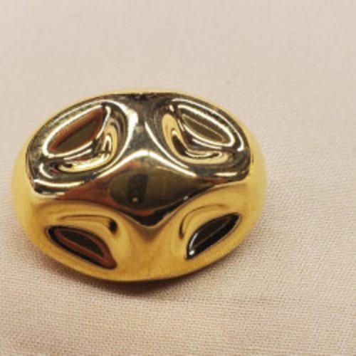 Bouton bijou rectangle en métal doré longueur 57 mm x largeur 31 mm