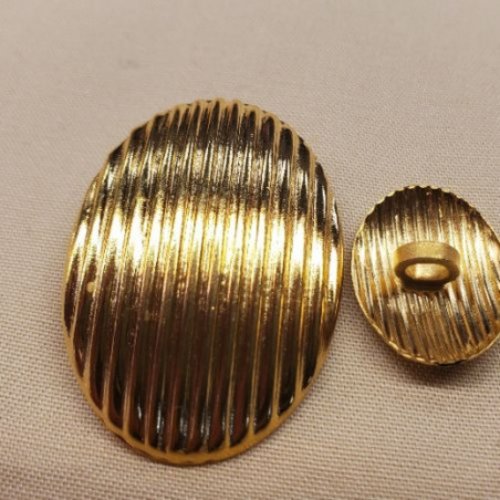 Bouton bijou en métal doré – 32 mm x 23 mm