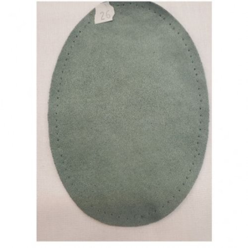 Coudière simili daim vert clair   hauteur 13,5 cm / largeur 9,5 cm