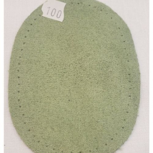 Petite coudiere simili daim vert anis  largeur 7,5 cm /hauteur 10 cm