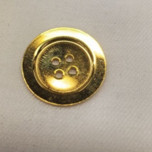 Bouton/bijou métallique léger doré  22 mm