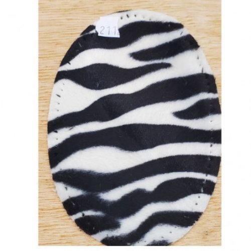 Coudières velours motif zèbre hauteur 13,5 cm /largeur 9,5 cm