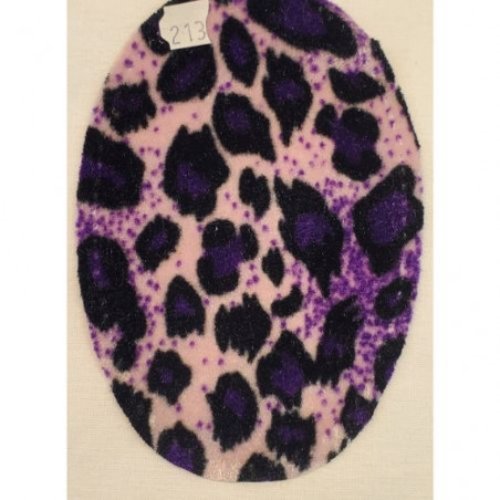 Coudières motif léopard violet hauteur 13,5 cm /largeur 9,5 cm