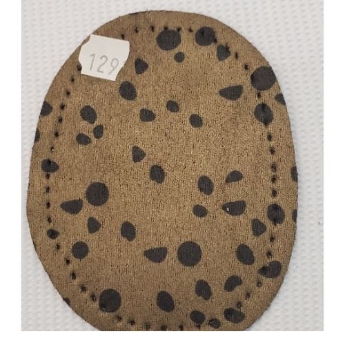 Coudière effet suédine beige taupe à pois noirs – petit modèle (10,5 x 7,5 cm)