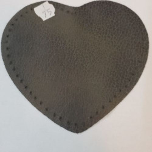 Coudière cœur kaki 10 x 10 cm – à coudre – vendue par paire