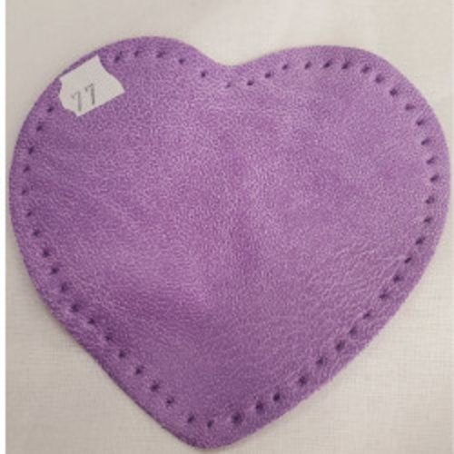 Coudière motif cœur violet en polyester 10 x 10 cm – à coudre – vendue par paire