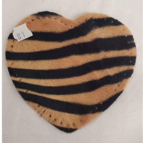 Coudière cœur tigre 10 x 10 cm – à coudre – vendue par paire