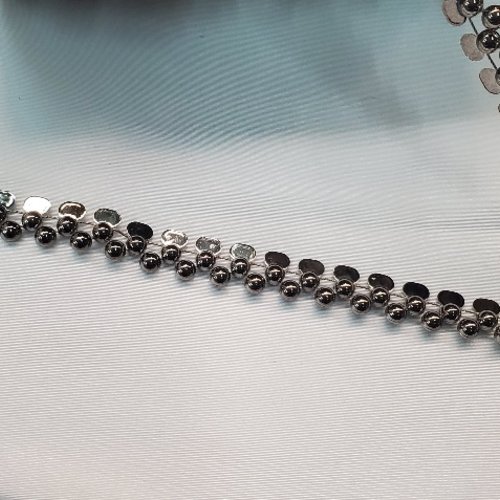Galon ruban métallique argent vieilli 15 mm