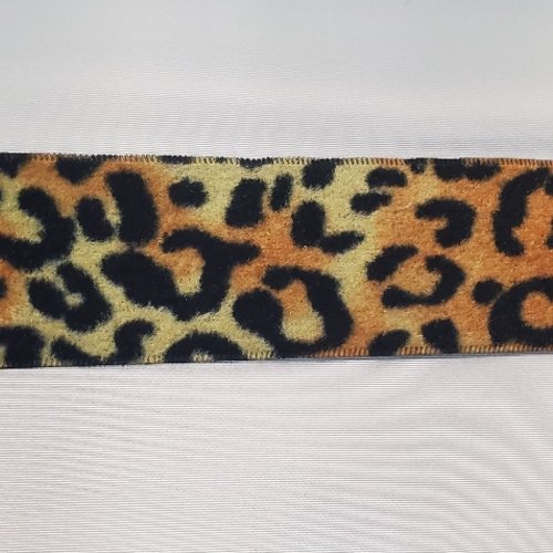 Ruban velours imprimé léopard 4 cm