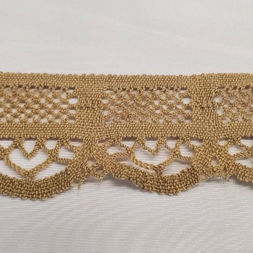 Galon guipure dentelle au crochet 100% coton beige - largeur 4,5 cm
