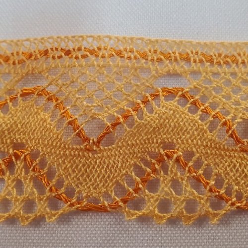 Ruban brodé orange - 4 cm