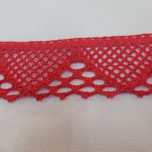 Ruban brodé rouge – 3,5 cm