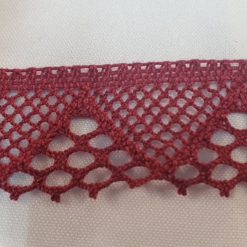 Ruban brodé bordeaux – 3,5 cm