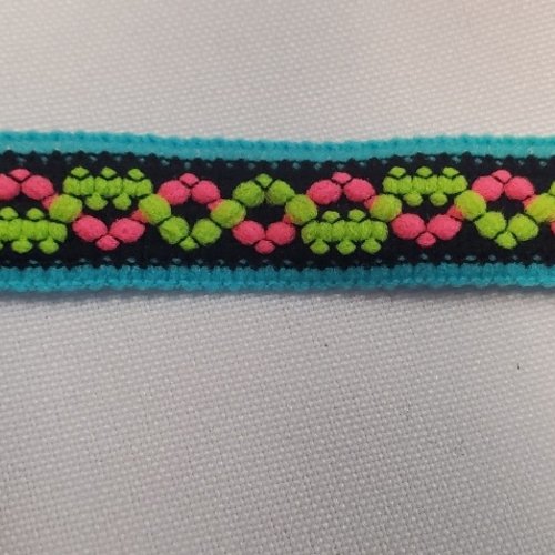 Ruban élastique fantaisie multicolore largeur 15 mm