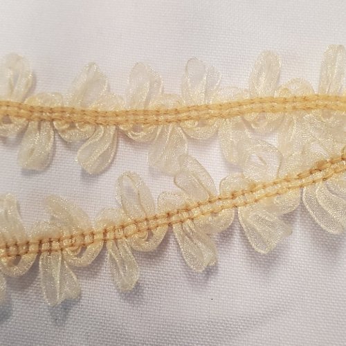 Ruban organza natté crème & champagne 30 mm