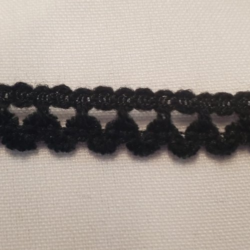 Ruban fantaisie noir acrylique & polyester 13 mm