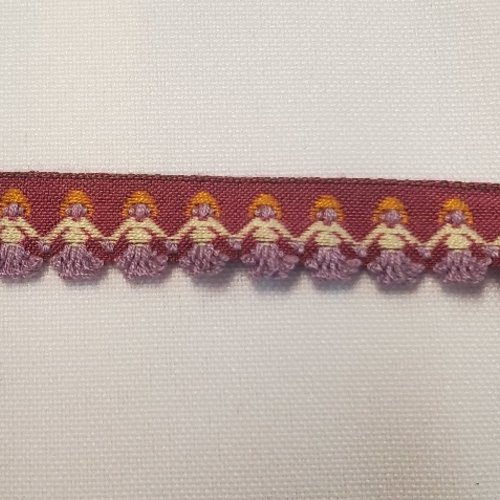 Ruban fantaisie violet & ocre 15 mm