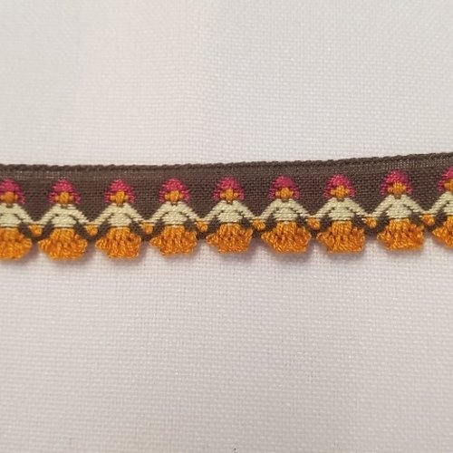 Ruban fantaisie noir & ocre 15 mm