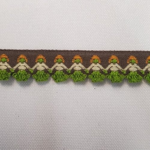 Ruban fantaisie marron & ocre 15 mm