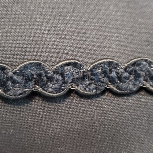 Ruban fantaisie chenille noir 10 mm