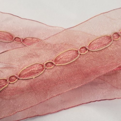 Ruban organza rose 35 mm