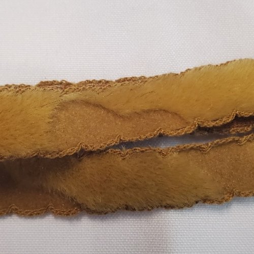 Ruban fantaisie fourrure camel 15 mm