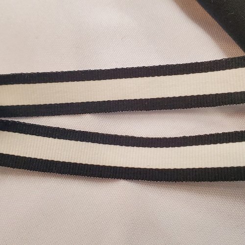 Ruban gros grain noir & blanc 25 mm