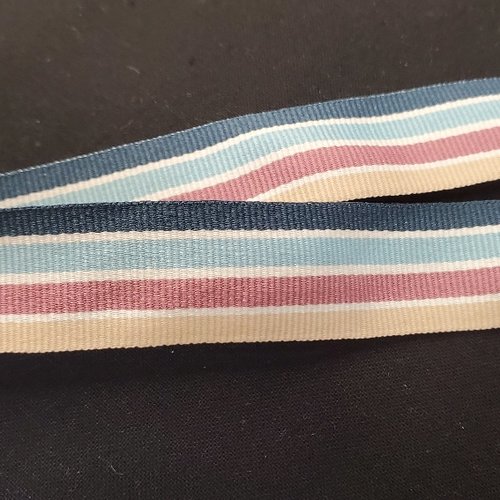 Ruban gros grain multicolore 25 mm - rayures pastel